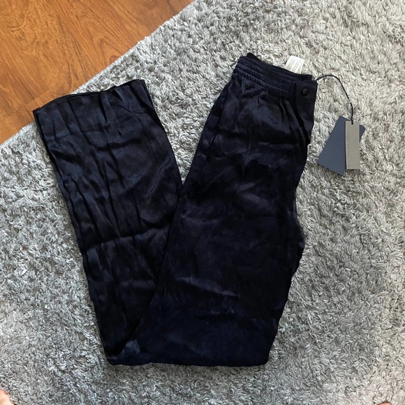 Zara Navy Blue Printed  Pants - Picture 1 of 6